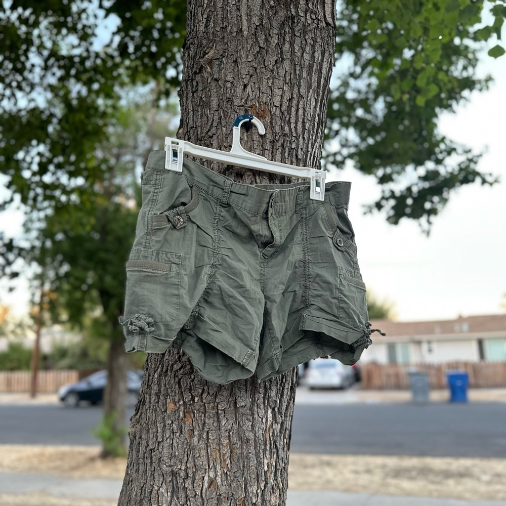 1st Kiss Olive Women's Cargo Shorts - Picture 2 of 7